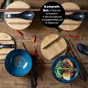 Moritz & Moritz Ramen Set 4-tlg. Keramik Blau/Schwarz mit Bambus Bild 3