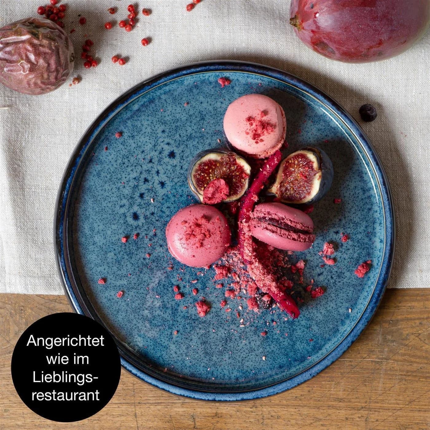 Moritz & Moritz Dessertteller Set 4-tlg. Blau/Mattschwarz Steinzeug - Bild 3