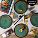 Moritz & Moritz Dessertteller Set 4-tlg. Grün/Mattschwarz Steinzeug Bild 1