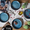 Moritz & Moritz Suppenteller 4x Blau/Mattschwarz Steinzeug Bild 1