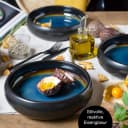 Moritz & Moritz Suppenteller Set 4-tlg. Blau/Braun Steinzeug Bild 5