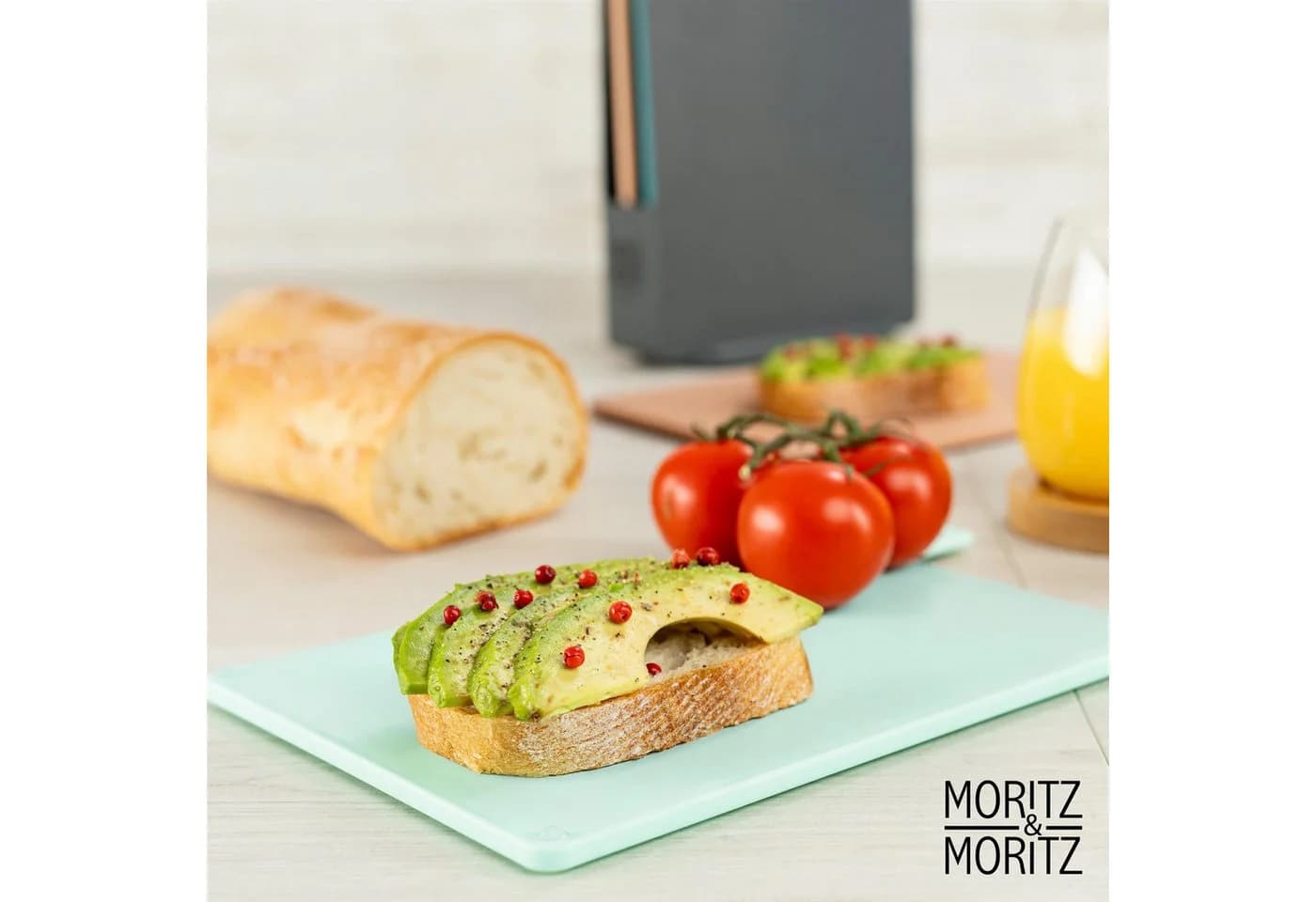 Moritz & Moritz Schneidebrett-Set 4-tlg. Bunt Kunststoff mit Ständer - Bild 5