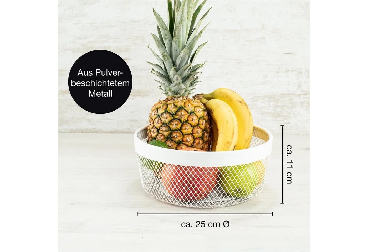 Moritz & Moritz Obstkorb rund Netz weiß mit 4-in-1 Zestenschäler - Bild 4