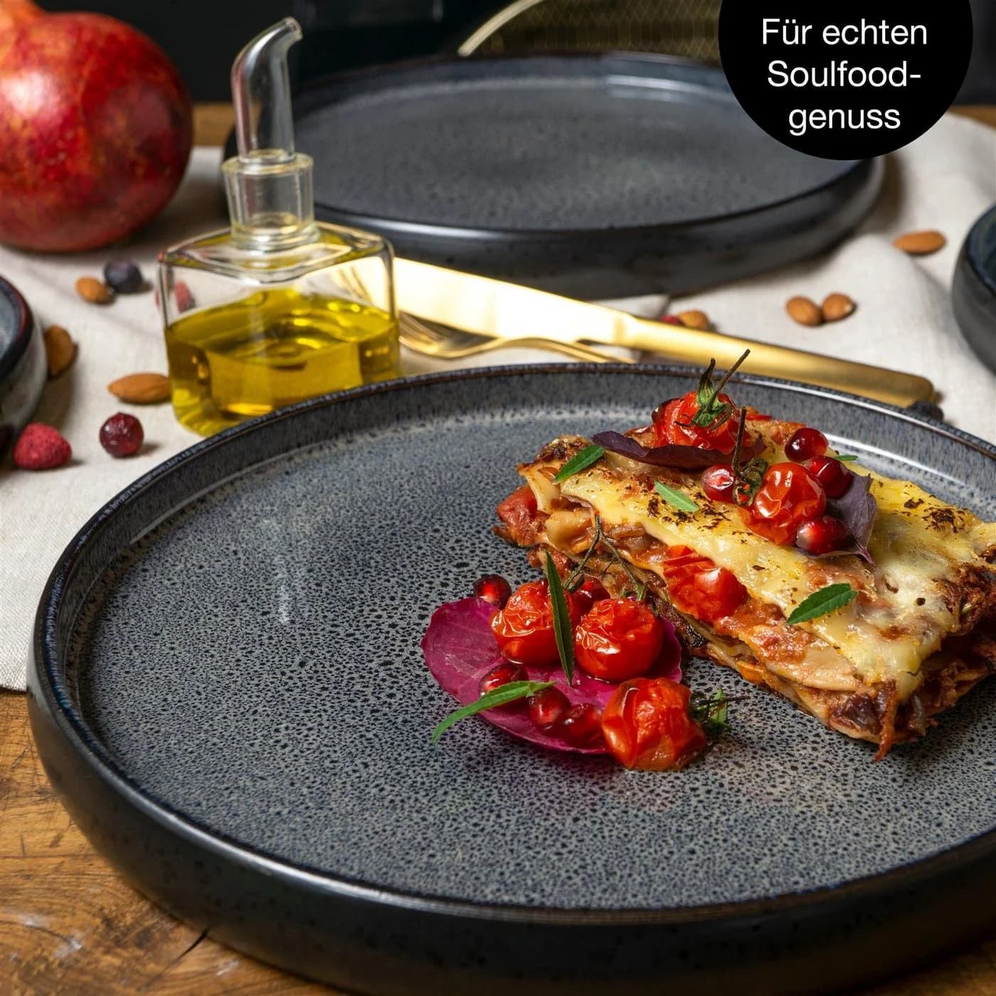Moritz & Moritz Tafelservice SOLID 4x Dinnerteller Grau - Bild 3