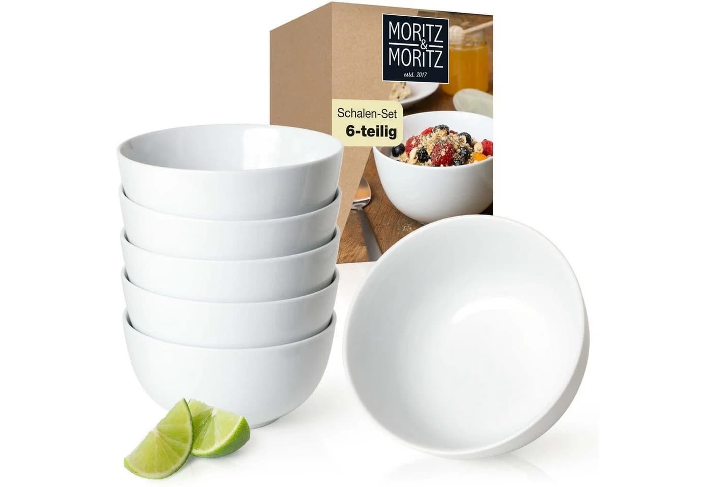 Moritz & Moritz Müslischüssel BASIC Set 6-tlg. Weiß Porzellan - Bild 2