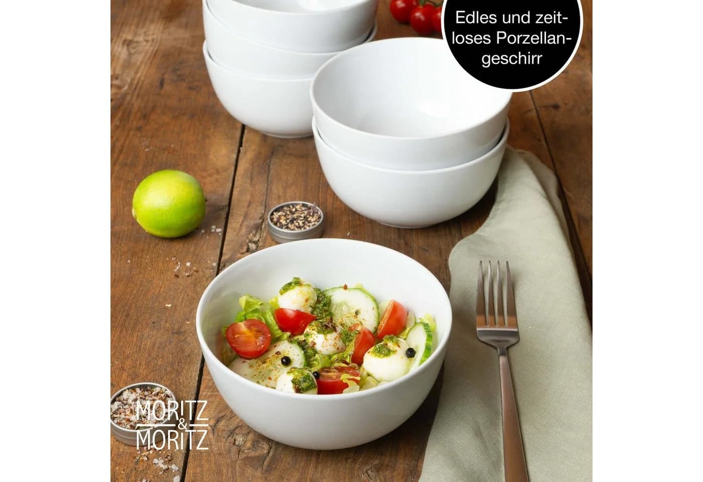 Moritz & Moritz Müslischüssel BASIC Set 6-tlg. Weiß Porzellan - Bild 5