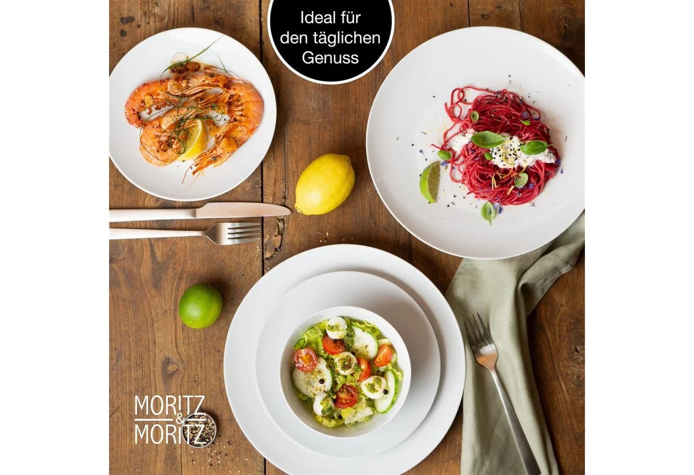 Moritz & Moritz Tafelservice BASIC 18-tlg. Porzellan Geschirrset für 6 Personen - Bild 5
