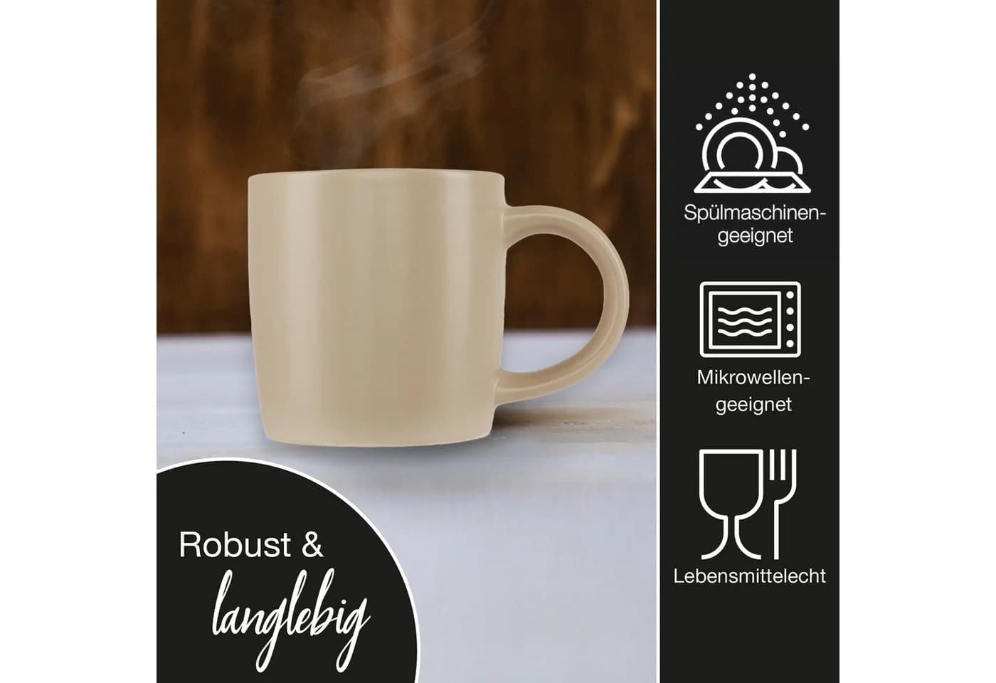 Moritz & Moritz Tasse NORDIC 6x Taupe Steinzeug - Bild 4