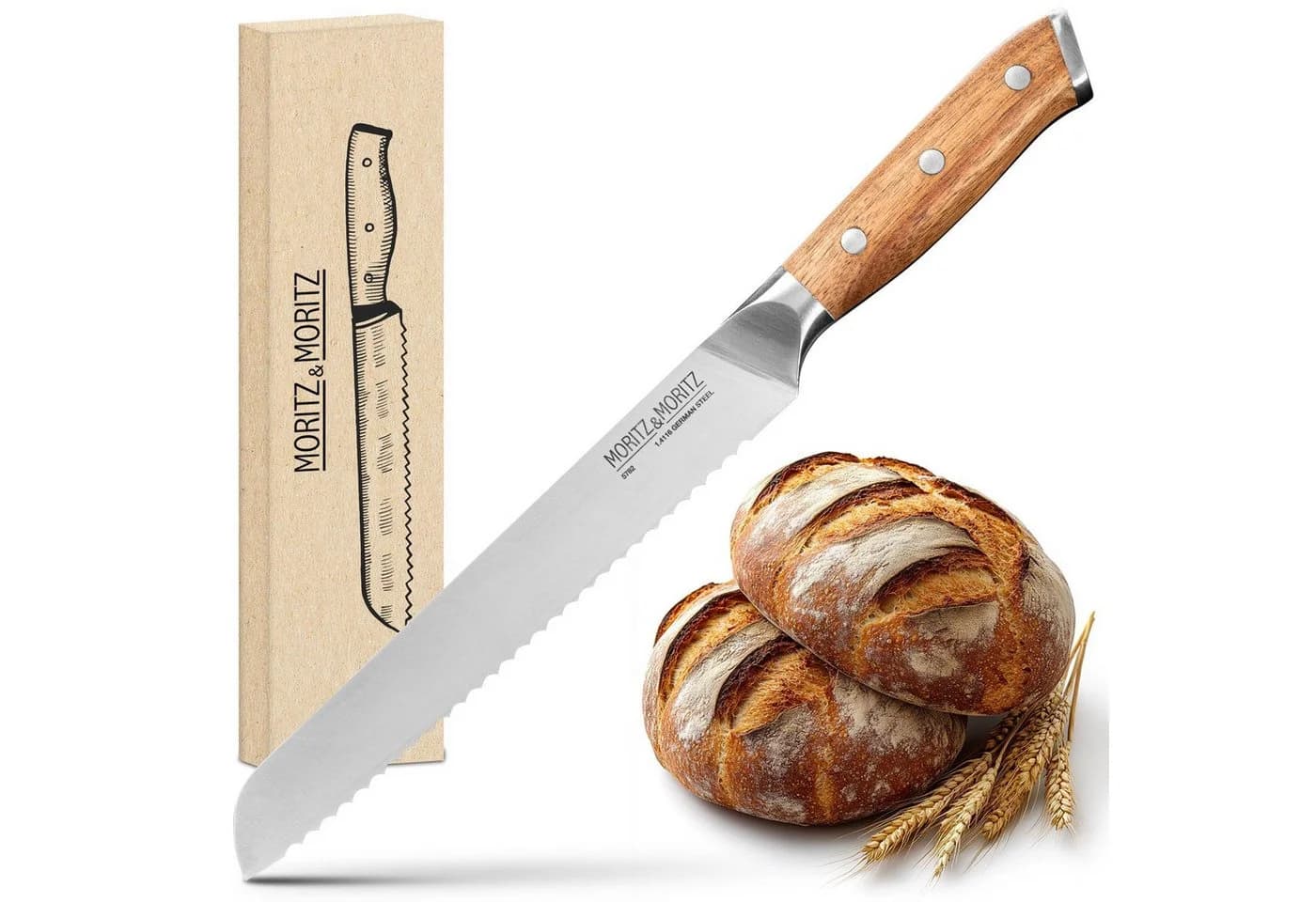 Moritz & Moritz Brotmesser 20cm Klinge Akazienholz - Bild 2