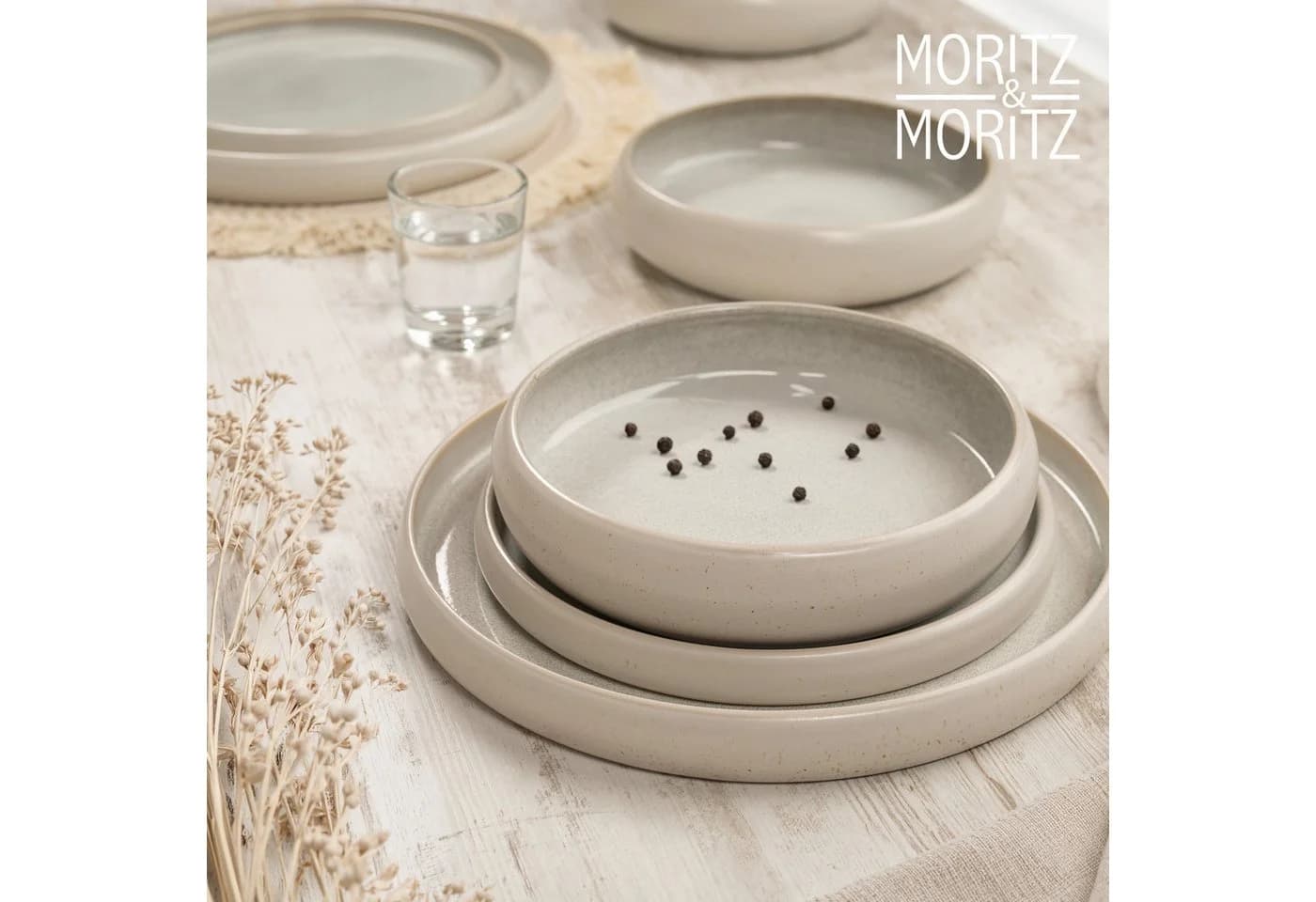 Moritz & Moritz Tafelservice SOLID UNI Geschirrset Creme 18-tlg. Beige Steinzeug - Bild 4
