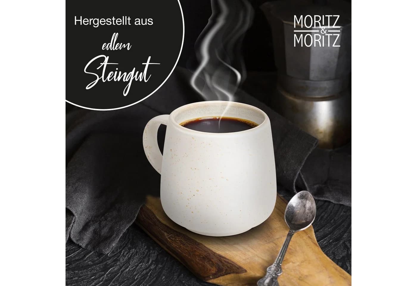 Moritz & Moritz Tassen-Set SOLID UNI 6-tlg. Weiß Steinzeug - Bild 4