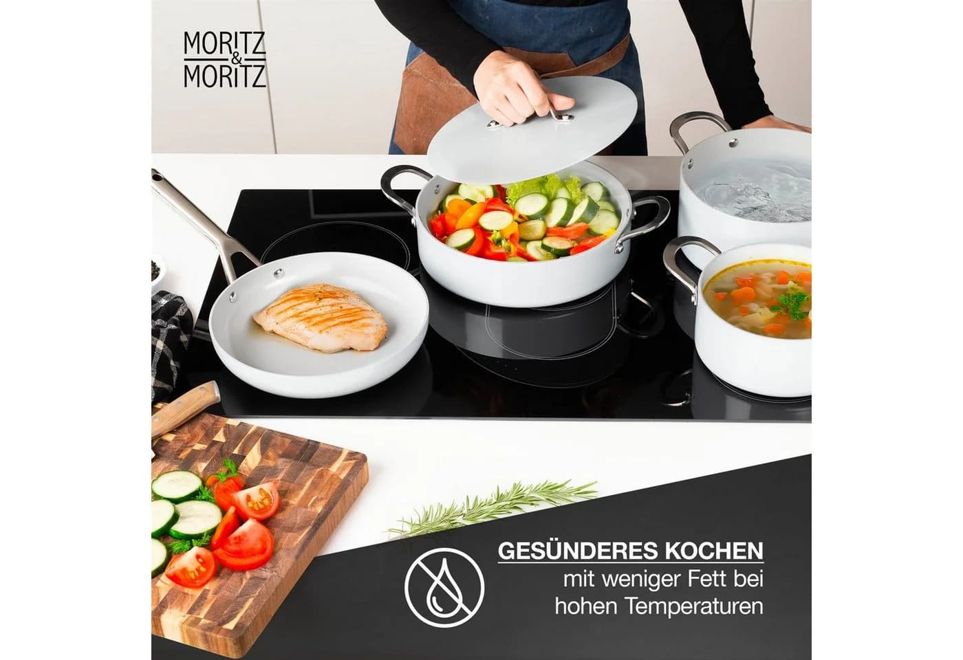Moritz & Moritz Topf-Set 7-tlg. Grau Aluminium - Bild 5