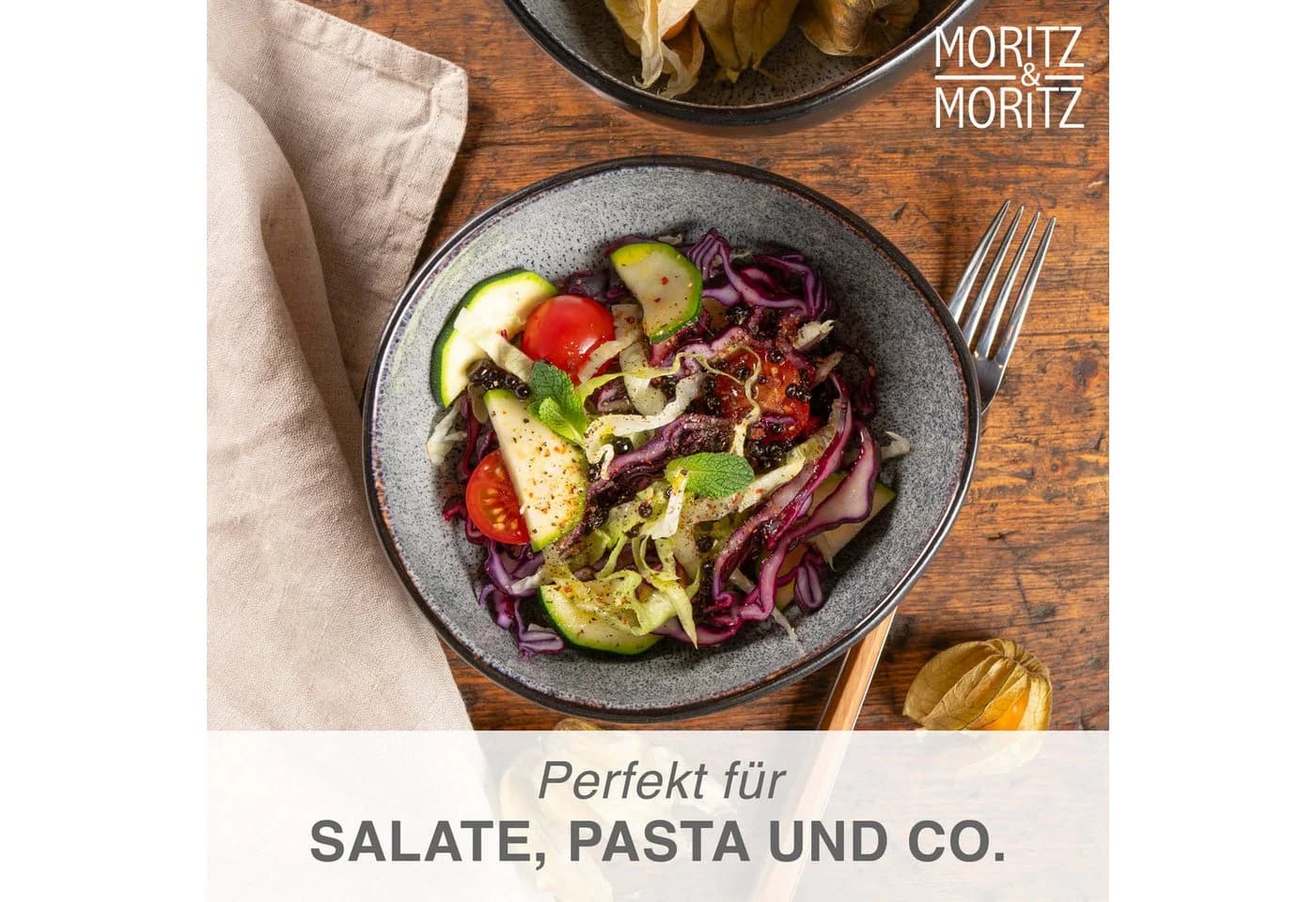 Moritz & Moritz Müslischale Set 6-tlg. ORGANIC Grau Steinzeug - Bild 5