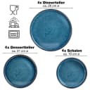 Moritz & Moritz Kombiservice SOLID 12tlg Geschirrset Blau/Schwarz Steinzeug Bild 5