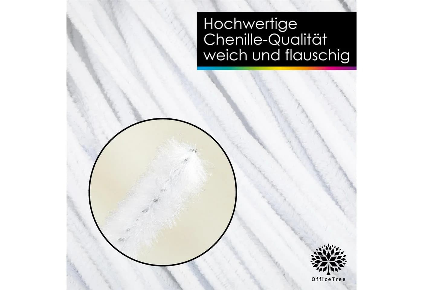 OfficeTree Basteldraht 220x Pfeifenreiniger Weiß 30 cm XXL Set - Bild 3