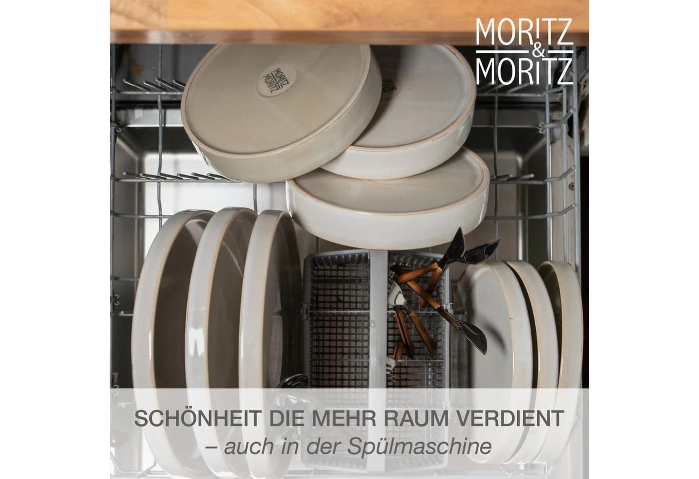 Moritz & Moritz Castello Geschirrset 60-tlg. Beige Grau Steinzeug - Bild 3