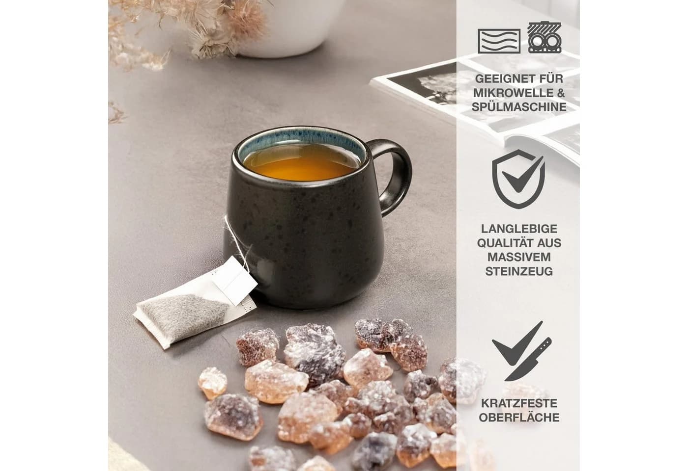 Moritz & Moritz Tasse SOLID Kaffeebecher 6er Blau Steinzeug