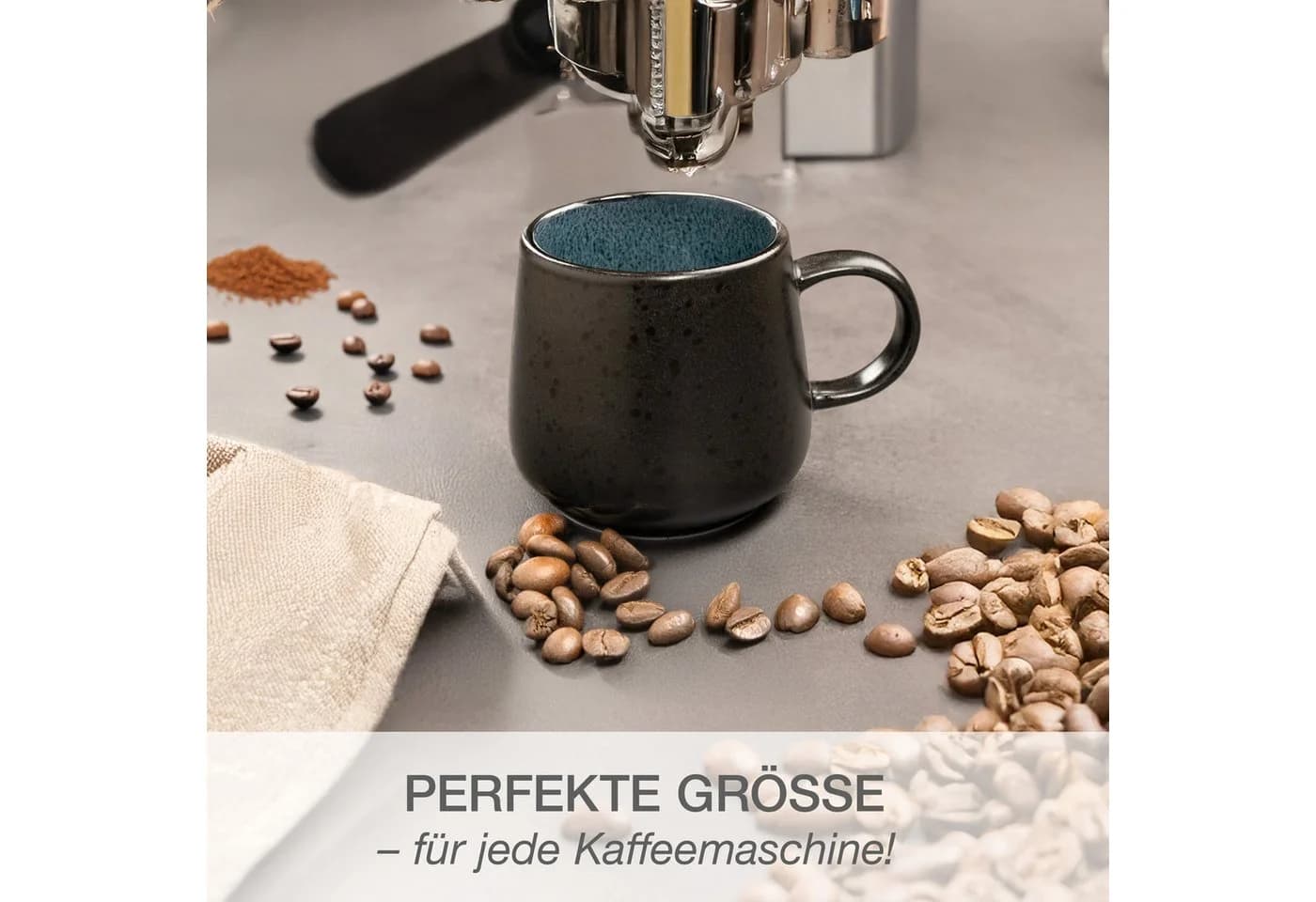 Moritz & Moritz Tasse SOLID Kaffeebecher 6er Blau Steinzeug - Bild 4