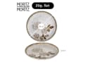 Moritz & Moritz Servierteller BLOSSOM 2er Set Grau Porzellan Bild 1