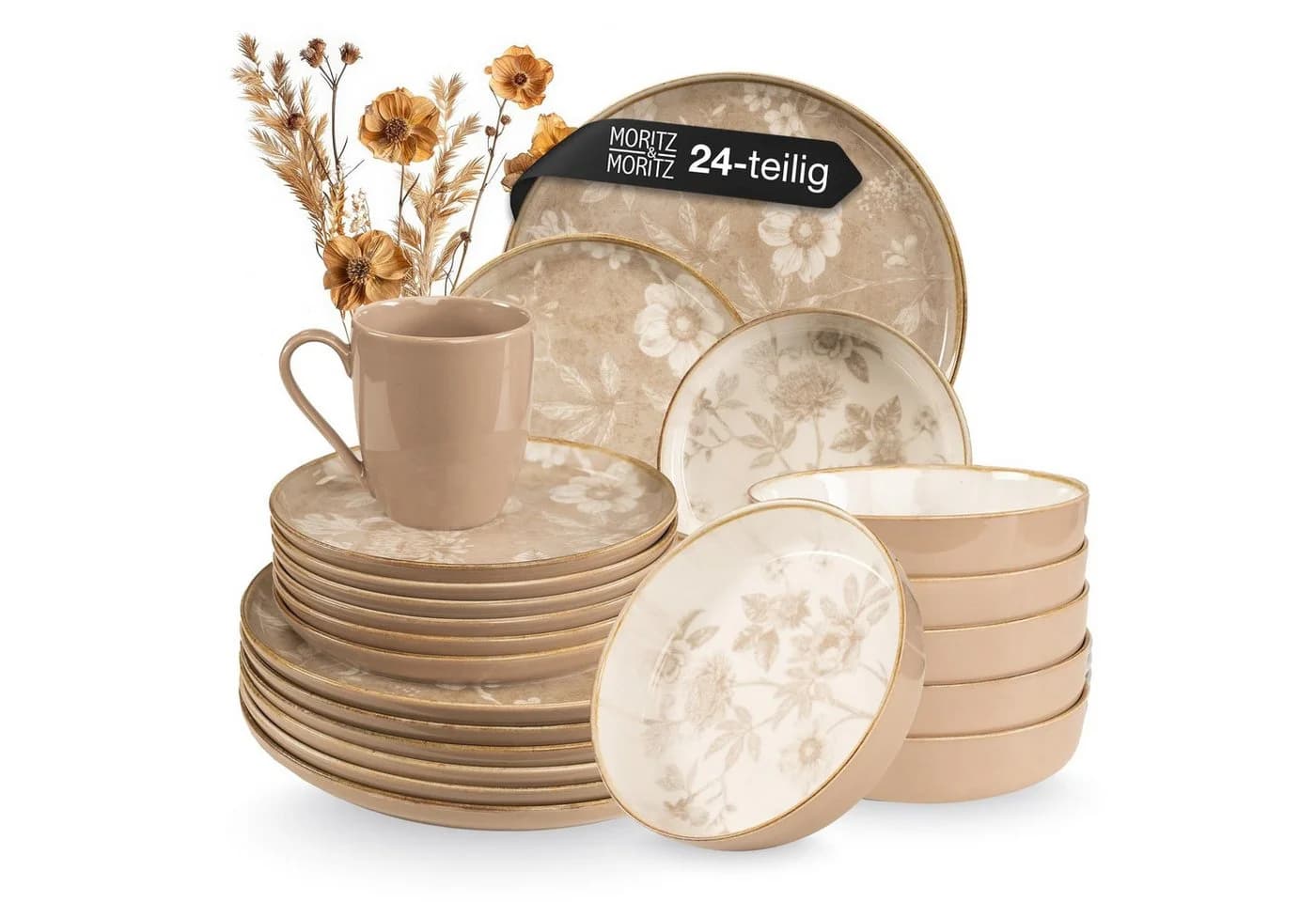 Moritz & Moritz Tafelservice MARIELLA 24-tlg. Beige Steinzeug - Bild 2