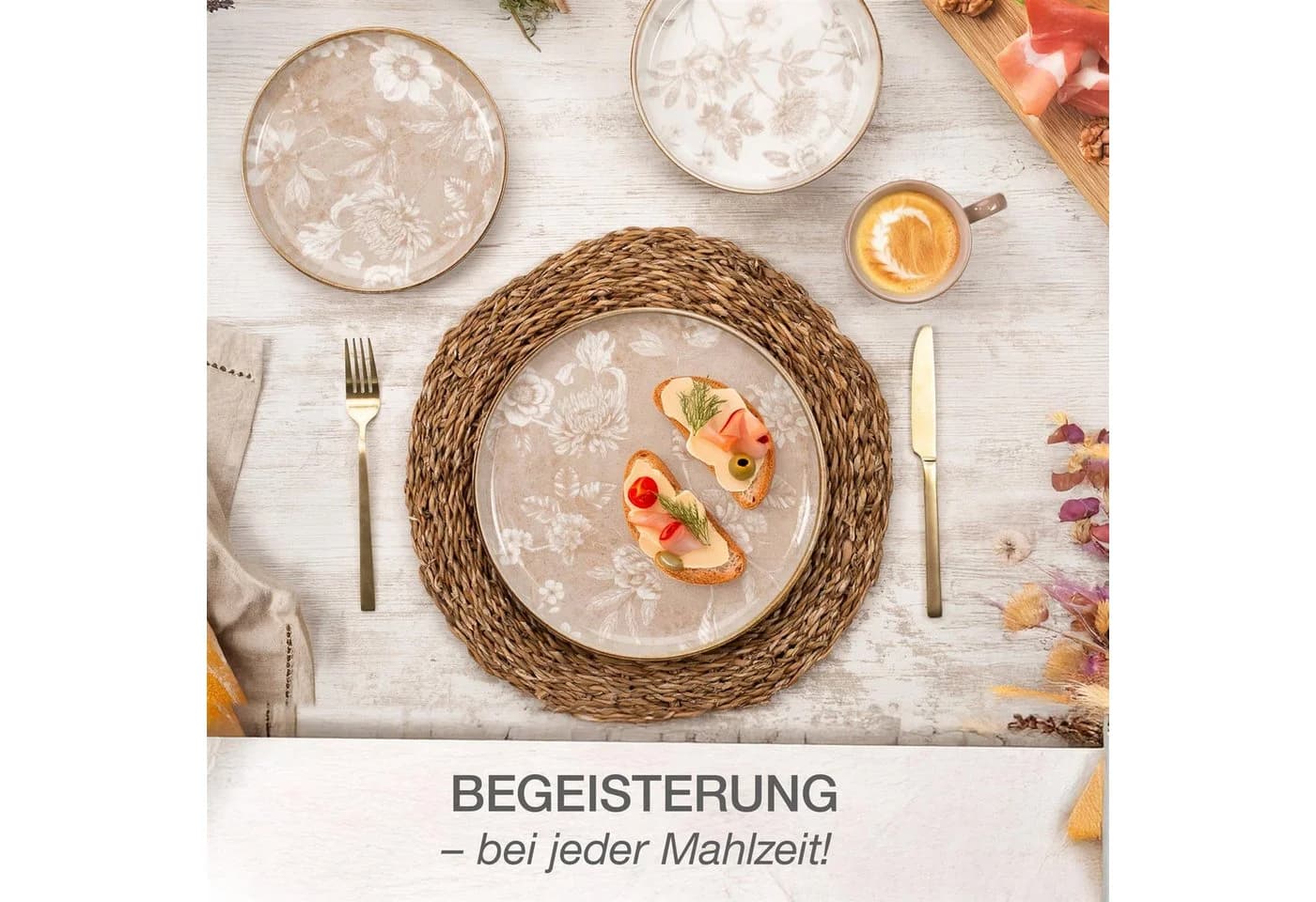 Moritz & Moritz Tafelservice MARIELLA 24-tlg. Beige Steinzeug - Bild 5