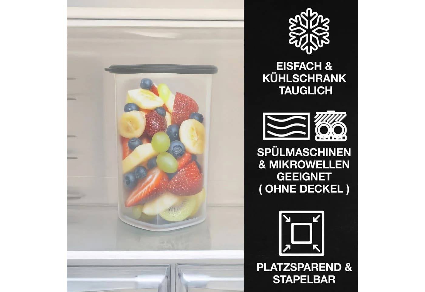 Moritz & Moritz Vorratsdosen 12er Set Grau Transparent Stapelbar - Bild 3
