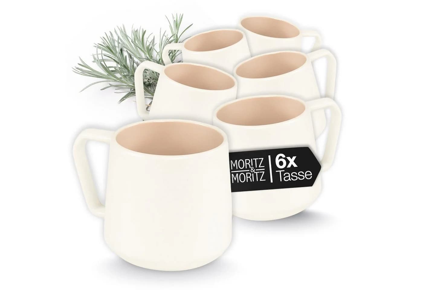 Moritz & Moritz CAVO Kaffeebecher Set 6-tlg. Almond Steinzeug - Bild 2