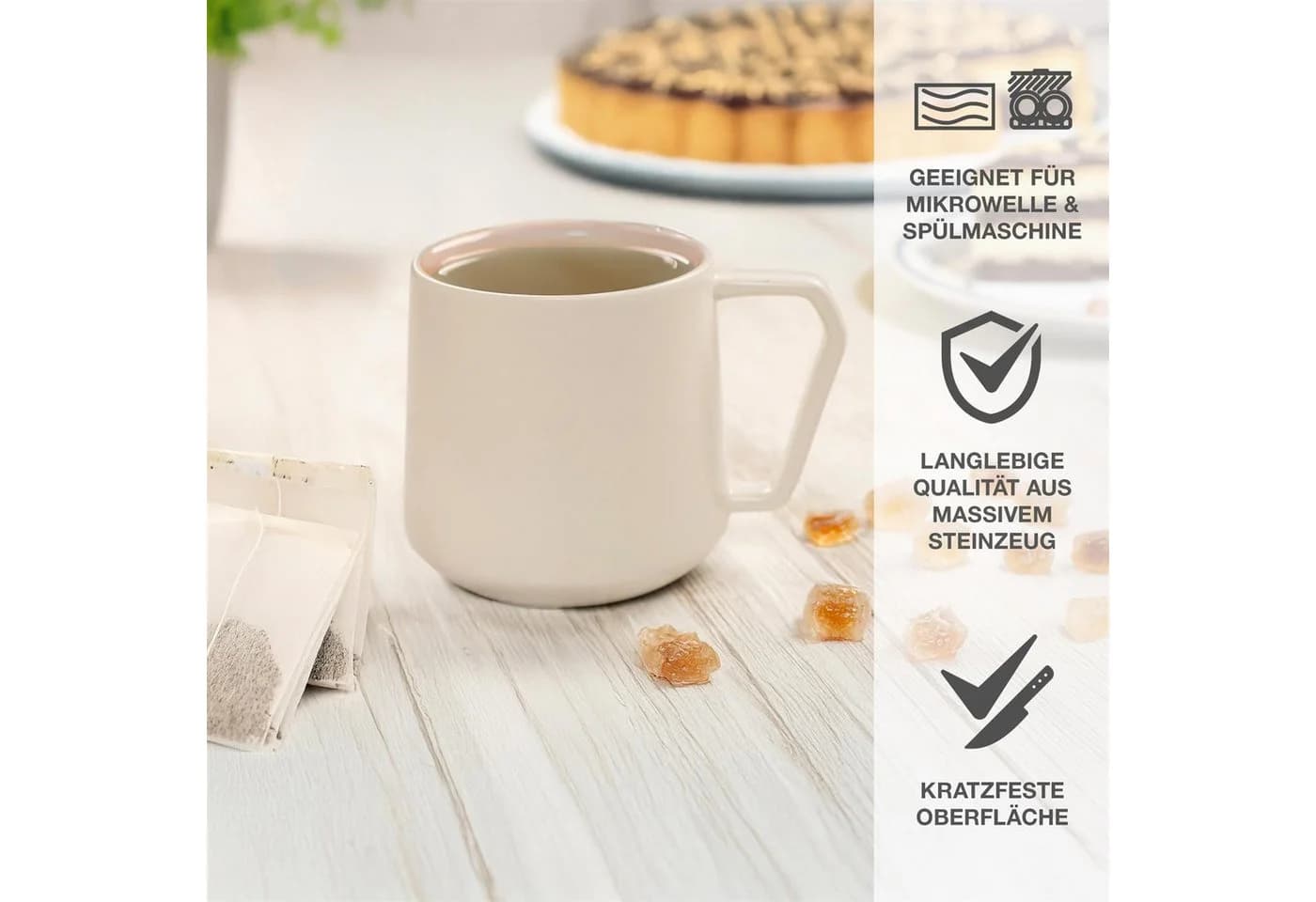 Moritz & Moritz CAVO Kaffeebecher Set 6-tlg. Almond Steinzeug - Bild 3
