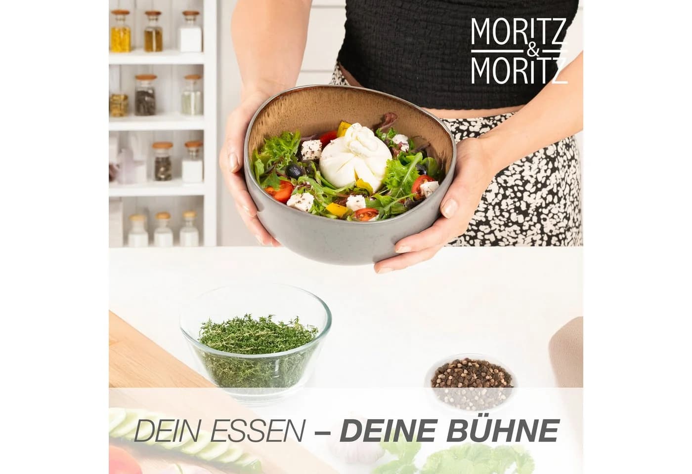 Moritz & Moritz Servierschale ORGANIC 2er Set Beige Steinzeug - Bild 5