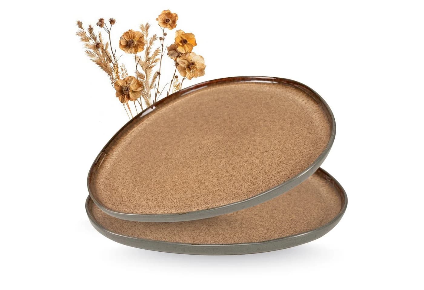 Moritz & Moritz Servierplatte ORGANIC 2er Set Beige Steinzeug - Bild 2