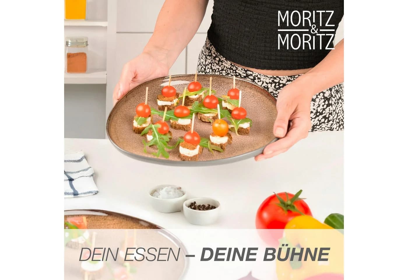 Moritz & Moritz Servierplatte ORGANIC 2er Set Beige Steinzeug - Bild 5