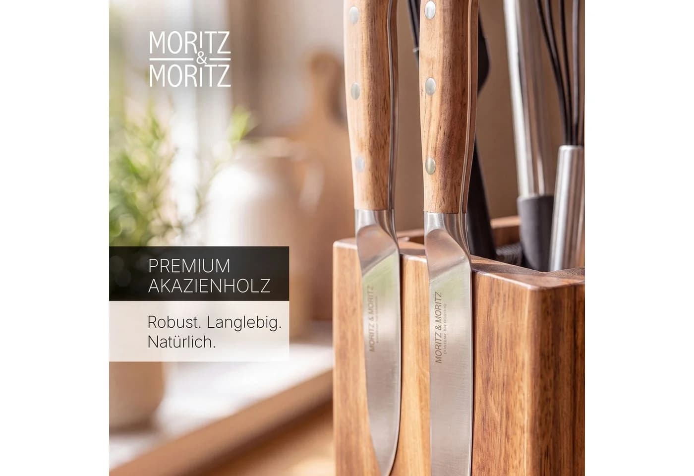 Moritz & Moritz Magnet-Messerblock drehbar Akazie - Bild 5