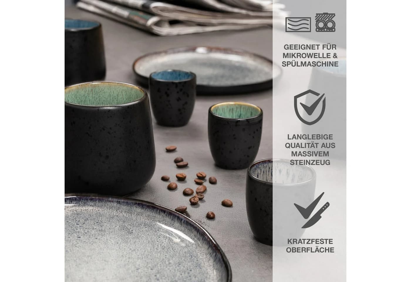 Moritz & Moritz Espressotasse SOLID 4-tlg. Bunt Steinzeug