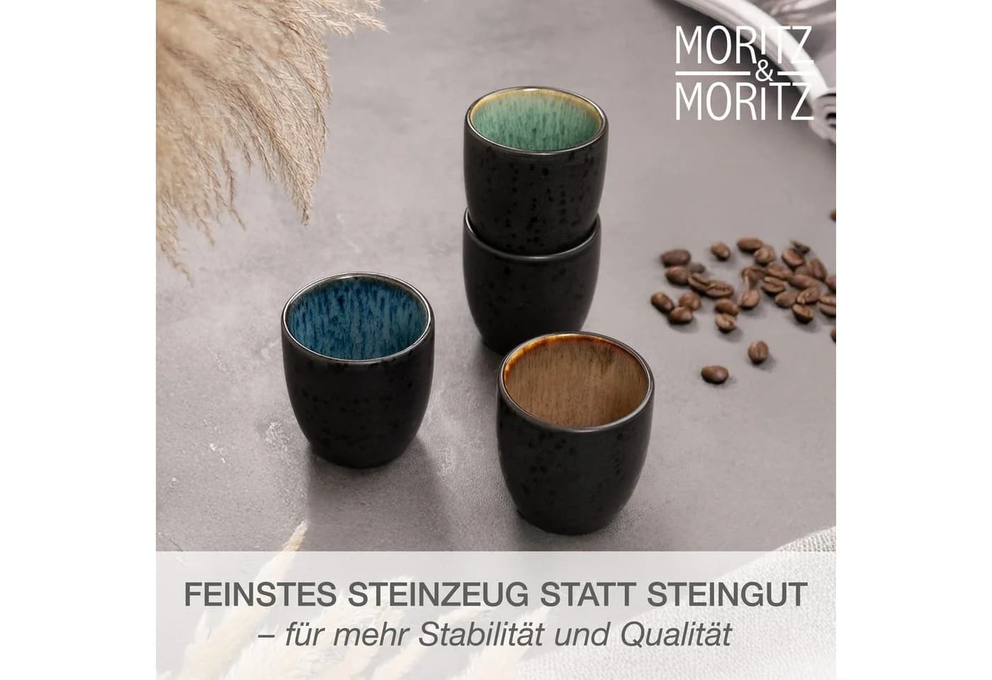 Moritz & Moritz Espressotasse SOLID 4-tlg. Bunt Steinzeug - Bild 4