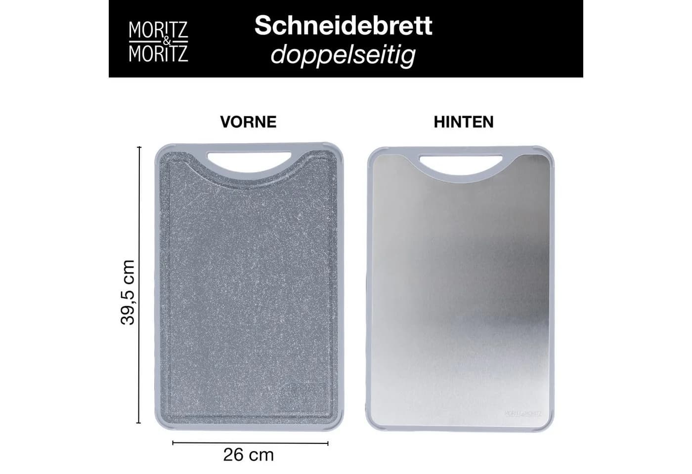 Moritz & Moritz Multifunktionales Schneidebrett Edelstahl Kunststoff Grau