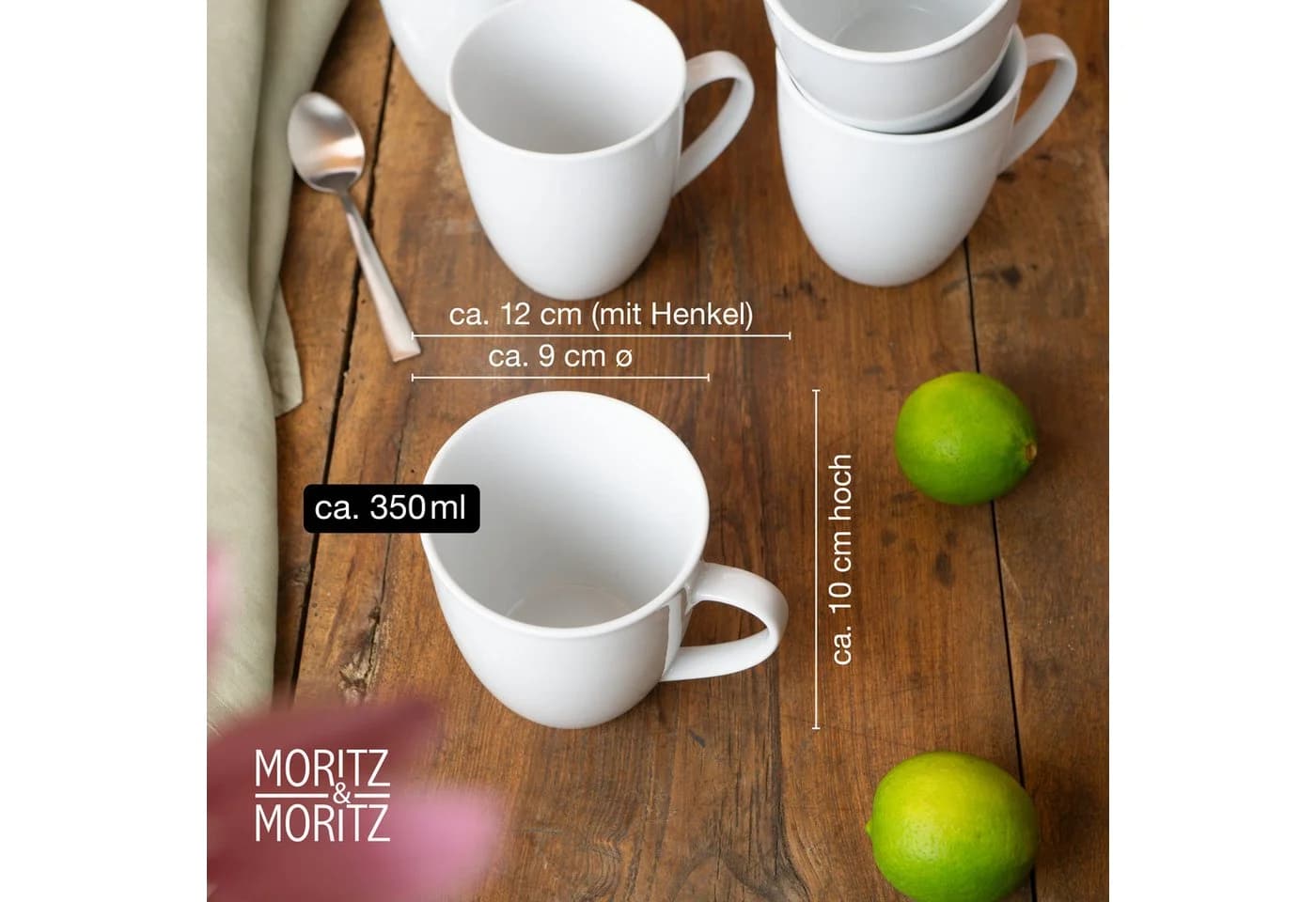 Moritz & Moritz Tafelservice BASIC 48-tlg. Weiß für 12 Personen - Bild 3