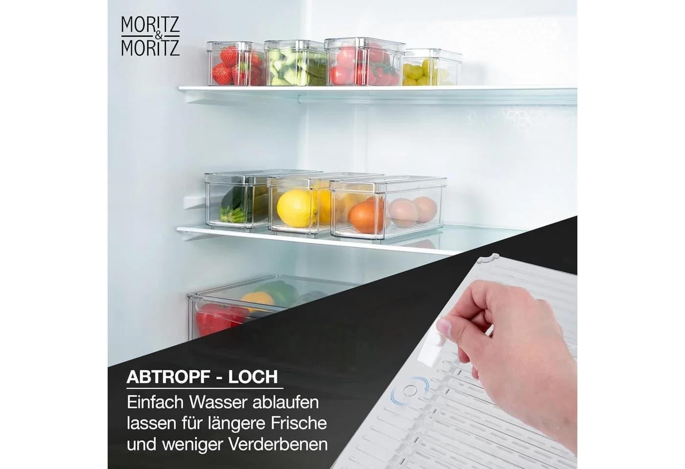 Moritz & Moritz Aufbewahrungsbox 10er Pack Kühlschrank Organizer Set mit Deckel - Bild 5