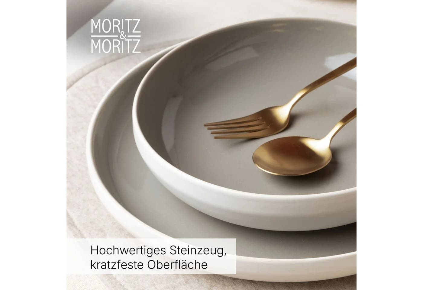 Moritz & Moritz Geschirr-Set CAVO 24-tlg. Grau Steinzeug - Bild 4