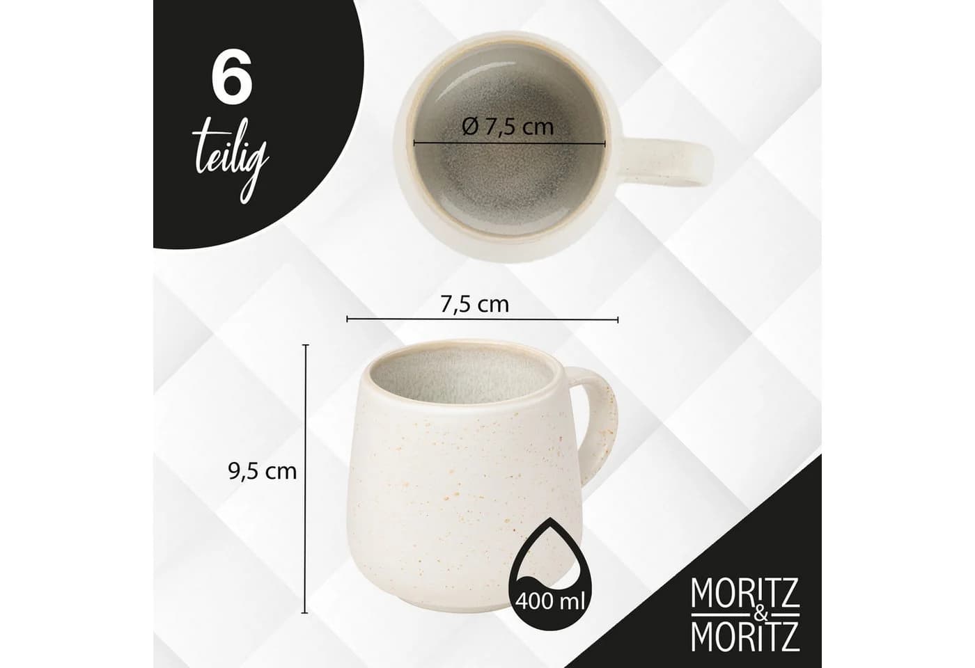 Moritz & Moritz Geschirrset 24-tlg. Creme Steinzeug für 6 Pers. - Bild 3