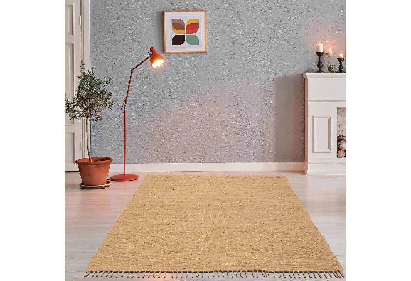 THEKO Happy Cotton Fleckerl Teppich Handgewebt Beige - Bild 2