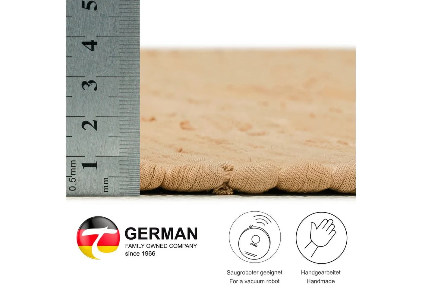 THEKO Happy Cotton Fleckerl Teppich Handgewebt Beige - Bild 4