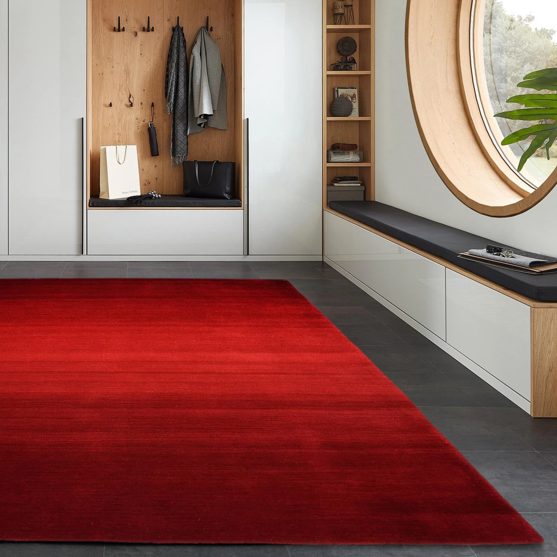 Wollteppich THEKO Wool Comfort Rot Handgewebt
