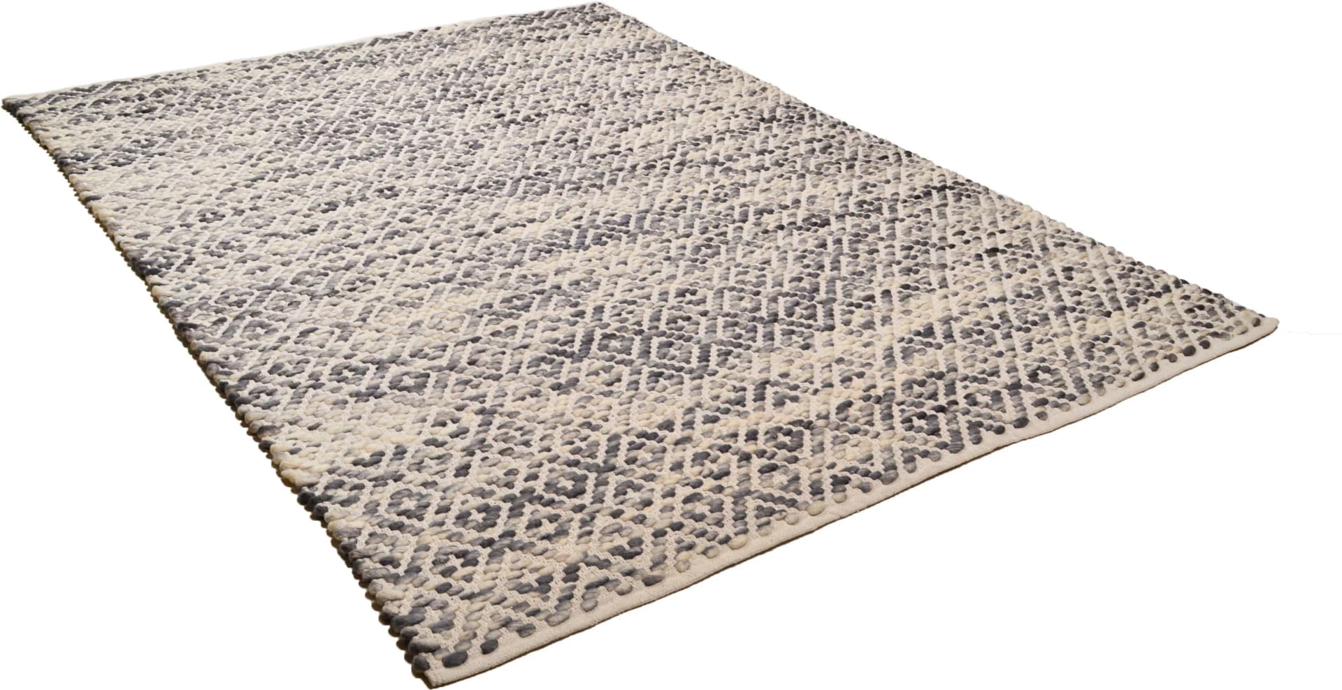 Wollteppich TOM TAILOR HOME "Diamond" Grau Rautenmuster