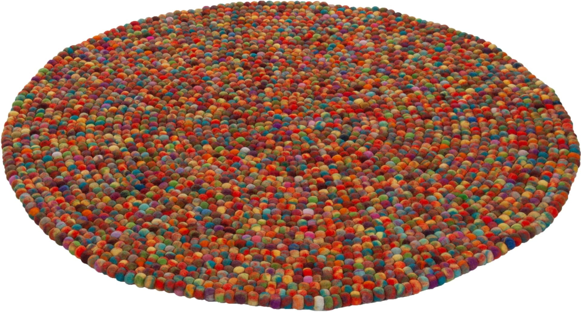 THEKO Wollteppich Felty 2.2 Gr. 10 Bunt Filzkugelteppich