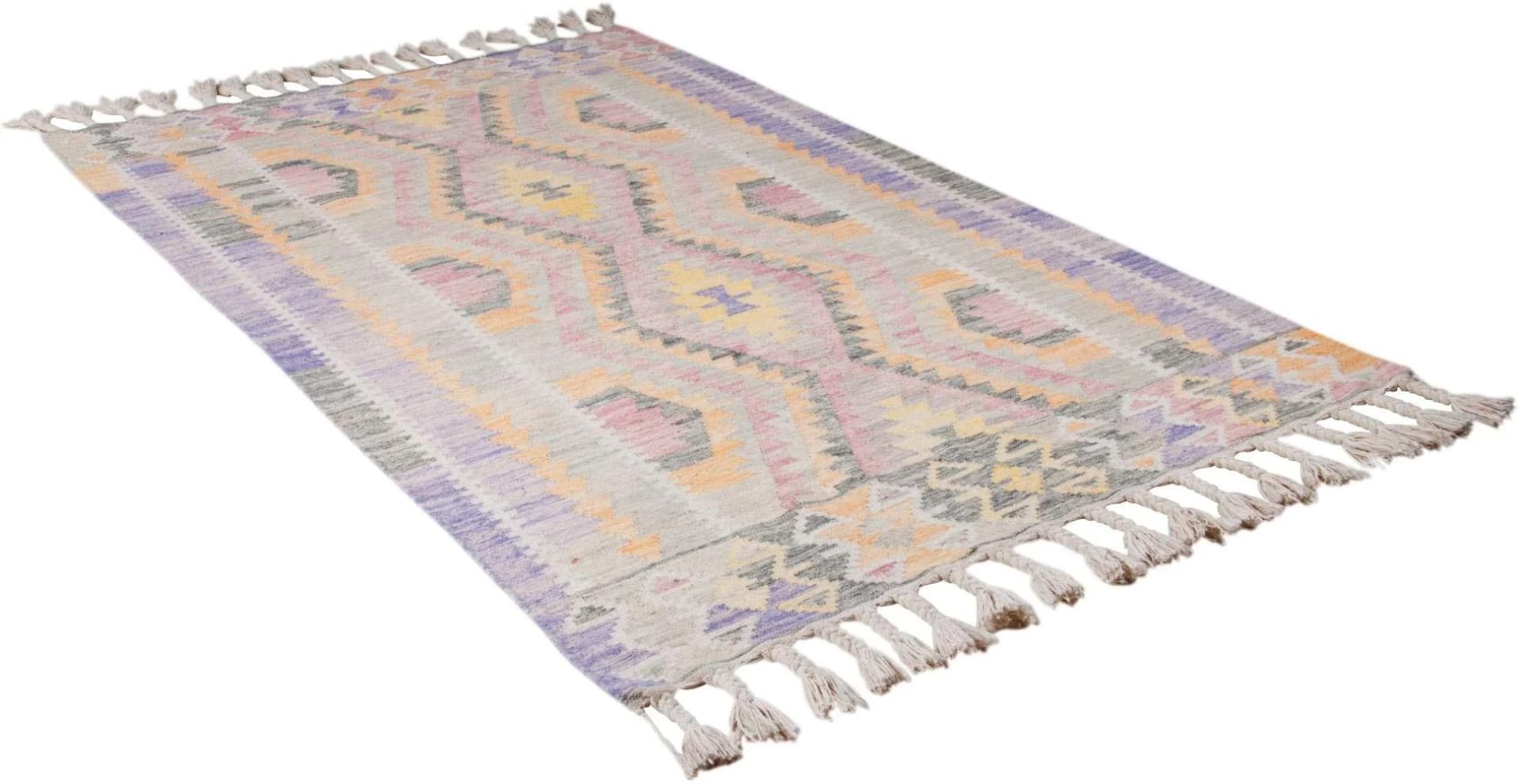 TOM TAILOR HOME Vintage Classic Kelim Wollteppich Lila Boho-Style