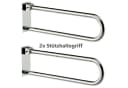 Uzman WC-Aufstehhilfe Haltegriff 2 Stk. Edelstahl Silber Klappbar Bild 1