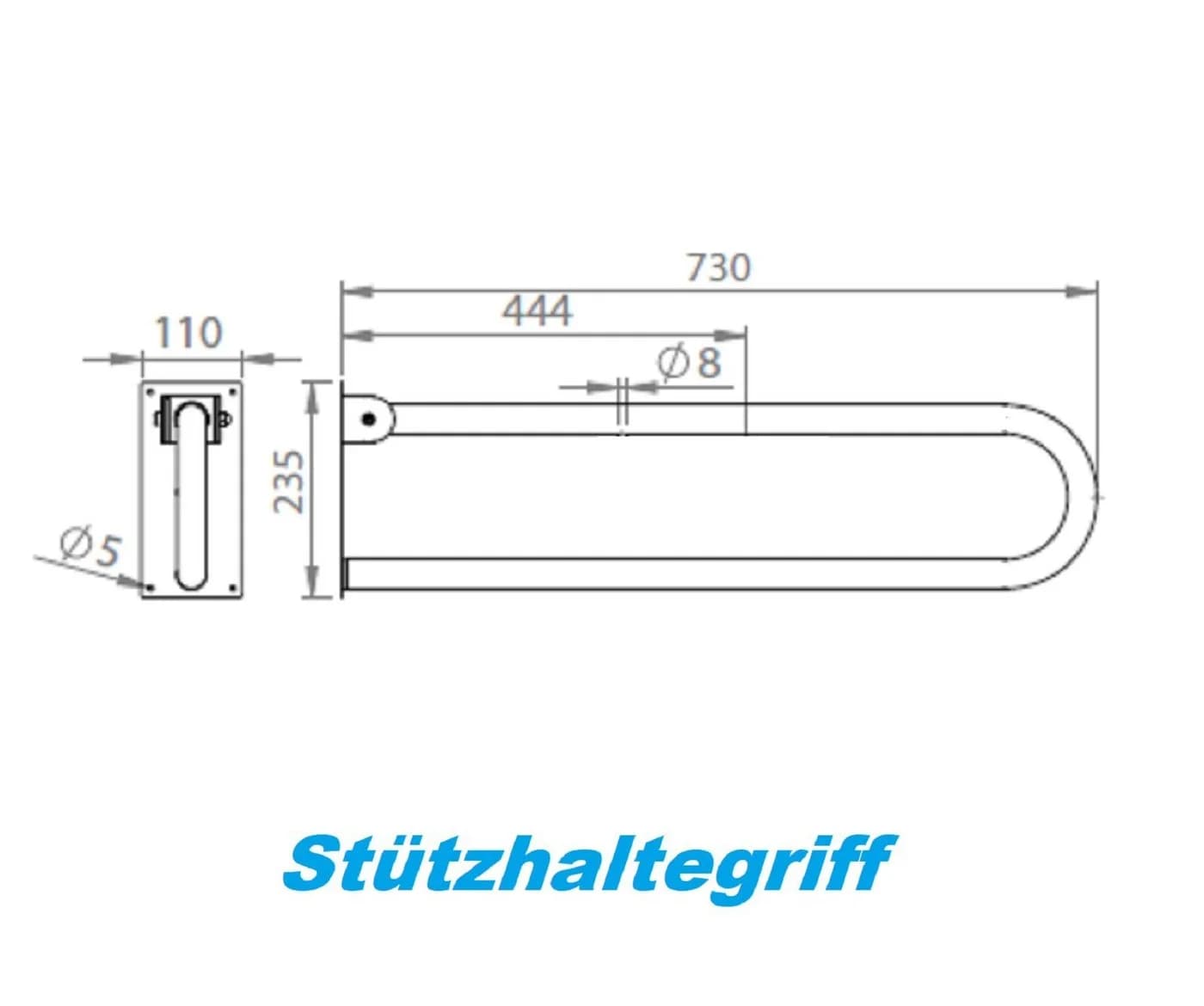 Uzman WC-Aufstehhilfe Haltegriff 2 Stk. Edelstahl Silber Klappbar - Bild 3