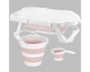 Uzman Babybadewanne Faltbar mit Liegenetz Rosa 4-teilig Bild 1