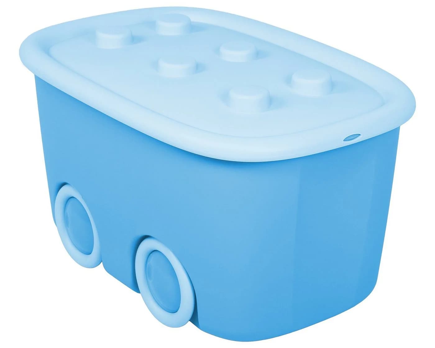 ONDIS24 Spielzeugbox Funny Aufbewahrungsbox mit Rädern Blau Bunt - Bild 2