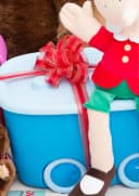 ONDIS24 Spielzeugbox Funny Aufbewahrungsbox mit Rädern Blau Bunt Bild 5